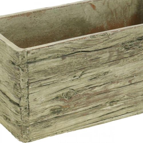 Artikel Pflanzkasten Keramik rechteckig Holz Look Braun 23×10,5cm H11cm