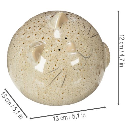 Artikel Runde Keramik Katzen Deko-Figuren im 2er Set für Wohnzimmer und Schlafzimmer 13 cm