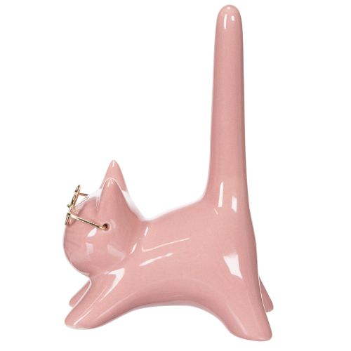 Artikel Keramik Figur Katze Rosa 14cm im 2er-Set – Dekoration und Schmuckhalter