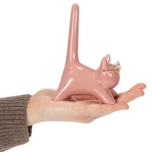 Artikel Keramik Figur Katze Rosa 14cm im 2er-Set – Dekoration und Schmuckhalter