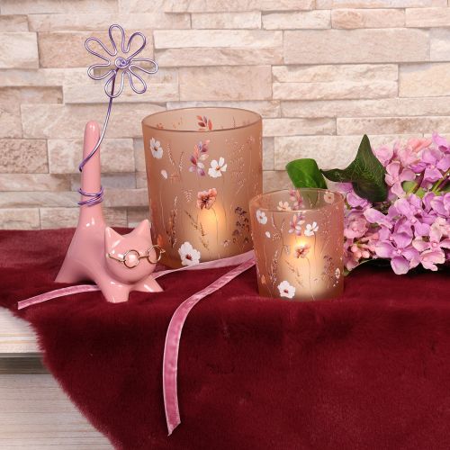 Artikel Keramik Figur Katze Rosa 14cm im 2er-Set – Dekoration und Schmuckhalter