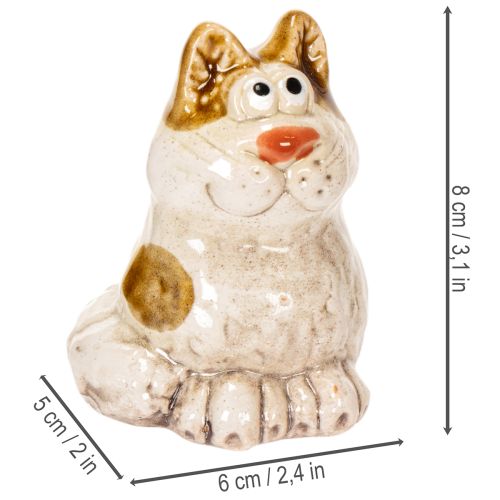 Artikel Keramik Katzenfiguren Set, Lustige Tierdeko 8 cm, 4-teilig, für Wohnzimmer und Dekoration