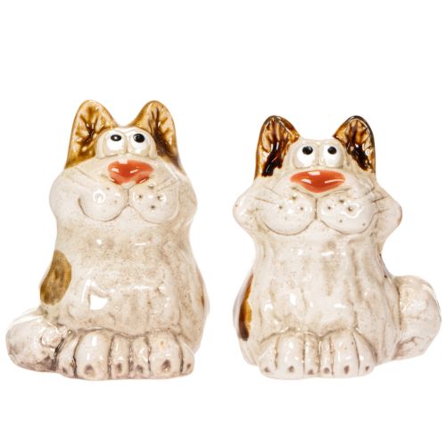 Artikel Keramik Katzenfiguren Set, Lustige Tierdeko 8 cm, 4-teilig, für Wohnzimmer und Dekoration