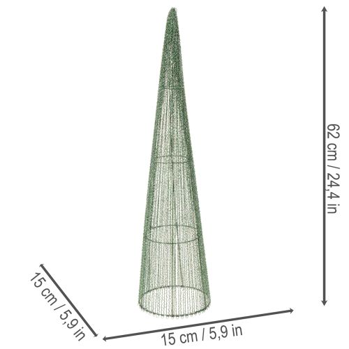 Steckkegel aus grünem Metall, 47 cm und 62 cm, 2er-Set für floristische Gestecke und Dekorationen | Floristik21.de