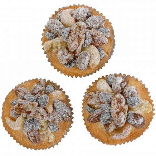 Floristik21 Muffins mit Nüssen künstlich 7cm 3St