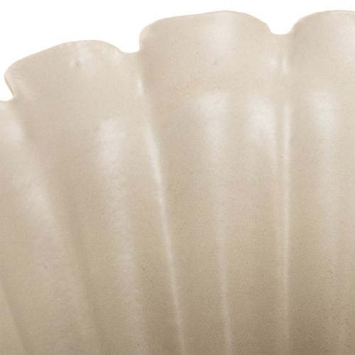 Metallschale in Blütenkelchform cremefarben 9 cm hoch | Floristik21.de