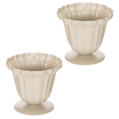 Dekoschale cremefarbener Pokal Blech 10cm Innenbereich | Floristik21.de