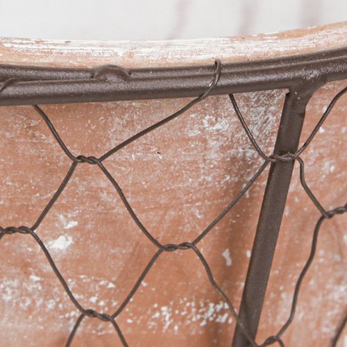 Artikel Keramik Blumentopf Metallkorb Rustikal Braun Ø18cm