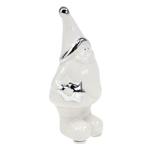 Floristik21 Keramik Figur Nikolaus 11cm Weiß, Silber 8St