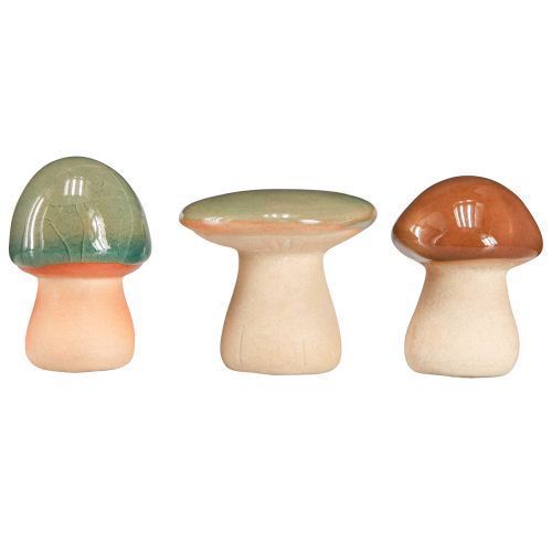 Artikel Keramik Pilze Deko-Set Naturlook Braun Grün Blau 6er-Pack Ø4/5cm