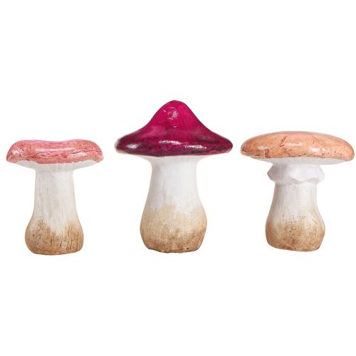 Artikel Keramik Pilze Deko-Set in Pink, Herbstliches Flair, robust & vielseitig, Ø8/8,5/9cm – 3er Pack