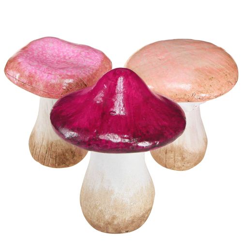Artikel Keramik Pilze Deko-Set in Pink, Herbstliches Flair, robust & vielseitig, Ø8/8,5/9cm – 3er Pack