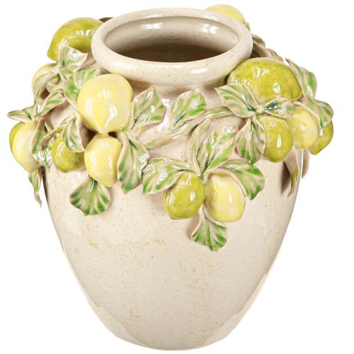 Artikel Keramik Vase Zitronen Deko Grün Gelb 19cm Sommerflair Home