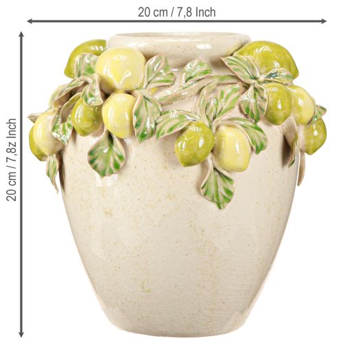 Artikel Keramik Vase Zitronen Deko Grün Gelb 19cm Sommerflair Home