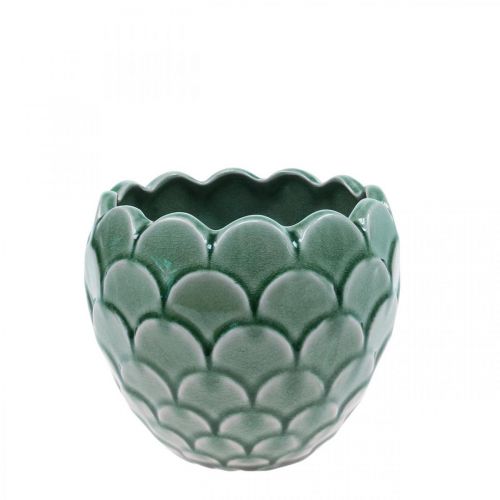 Artikel Keramik Blumentopf Vintage Grün Crackle Glaze Ø13cm H11cm