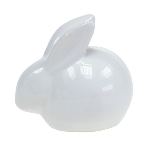 Floristik21 Keramik Hase Weiß 8,5cm 4St