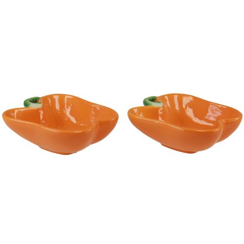 Floristik21 Keramikschalen Orange Paprika Deko 16x13x4,5cm 2St
