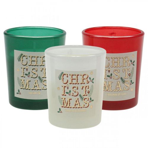 Duftkerzen im Glas Geschenkset Weihnachtskerzen 7cm 3St