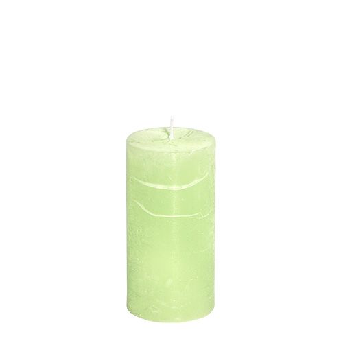 Floristik21 Kerze Lime Grün​​​​​​​ Hellgrün 50×100mm durchgefärbt 4 St
