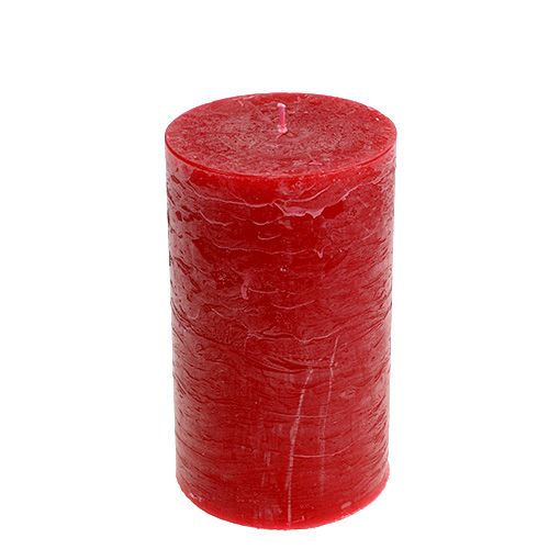 Floristik21 Kerze Rot 85mm x 150mm durchgefärbt 4St