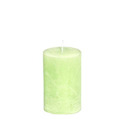Floristik21 Kerze Lime Grün​​​​​​​ durchgefärbt 60mm x 80mm 4 St