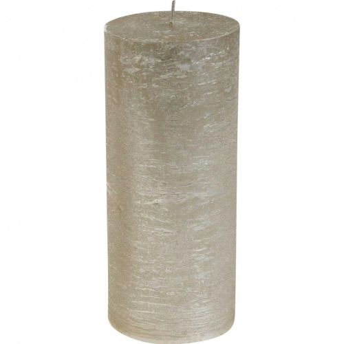 Stumpenkerzen durchgefärbt Hellgold 85×200mm 2St Stumpenkerzen durchgefärbt Hellgold 85×200mm 2St