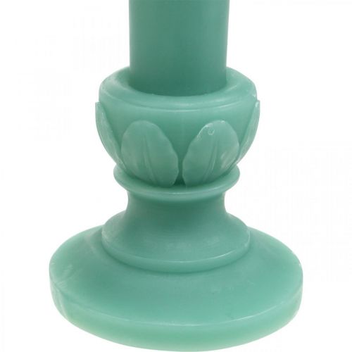 Artikel Deko Stabkerze Retro Kerze Wachs Tischdeko Grün 25cm