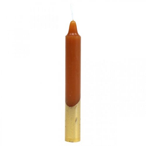 Floristik21 Baumkerzen Pyramidenkerzen Ø13×H105mm Braun, Golden 10St