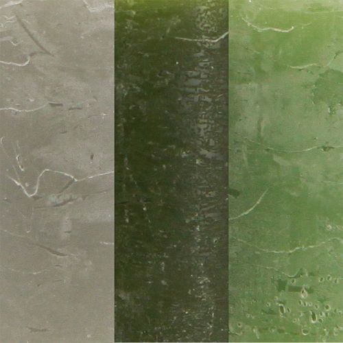 Artikel Stumpenkerzen-Set in Grün-Nuancen, 60x80mm, 12 Stück für stilvolle Dekoration