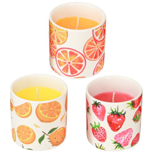Artikel Kerzen Outdoor Keramik Citronella Duft Frucht 3er-Set