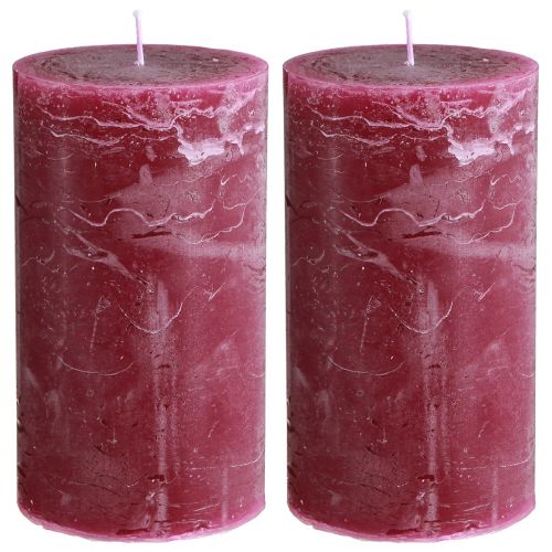 Artikel Rote durchgefärbte Stumpenkerzen Berry, 85×150mm im 2er-Set - Eleganz für jeden Anlass