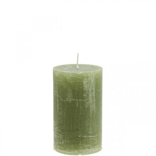 Artikel Durchgefärbte Kerzen Olivgrün Stumpenkerzen 60×100mm 4St
