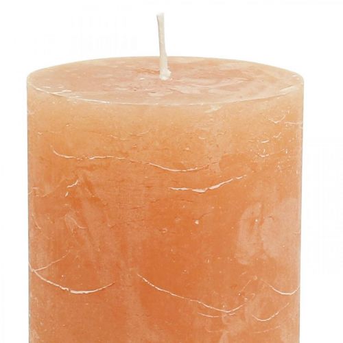 Artikel Durchgefärbte Kerzen Orange Peach Stumpenkerzen 70×100mm 4St