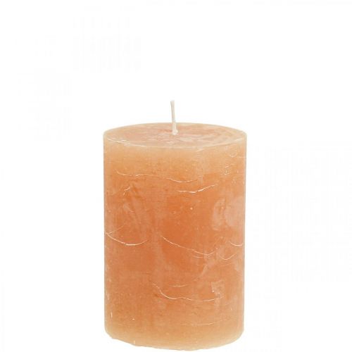 Durchgefärbte Kerzen Orange Peach Stumpenkerzen 70×100mm 4 St
