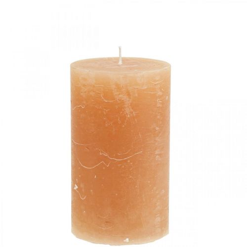 Floristik21 Durchgefärbte Kerzen Orange Peach Stumpenkerzen 70×120mm 4St