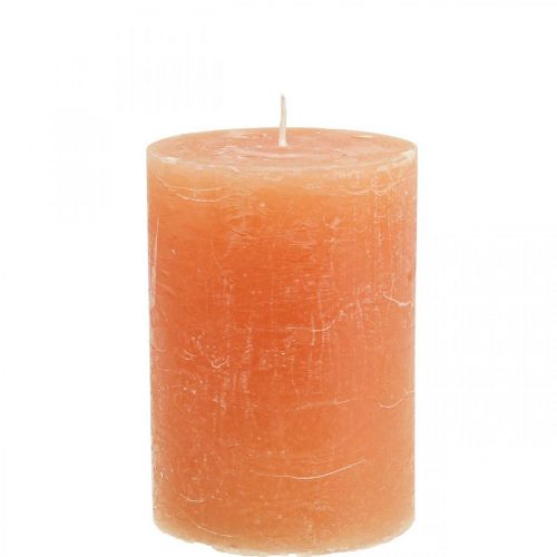 Floristik21 Durchgefärbte Kerzen Orange Peach Stumpenkerzen 85×120mm 2St