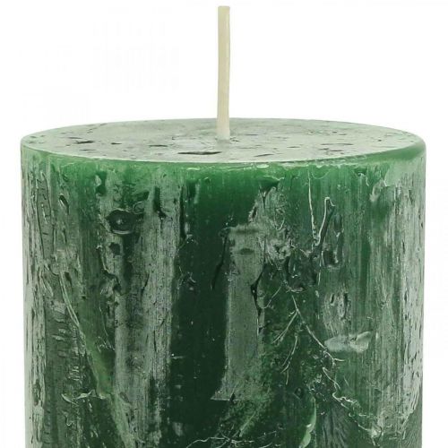 Floristik21 Durchgefärbte Kerzen Dunkelgrün Stumpenkerzen 70×140mm 4 St