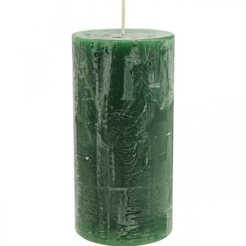 Floristik21 Durchgefärbte Kerzen Dunkelgrün Stumpenkerzen 70×140mm 4 St