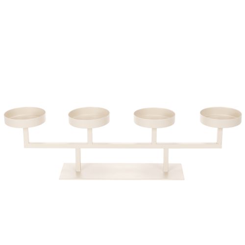 Kerzenständer Metall mit 4 Kerzentellern 47cm creme
