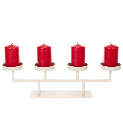 Kerzenständer Metall mit 4 Kerzentellern 47cm creme | Floristik21.de
