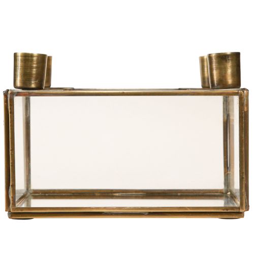 Artikel Kerzenhalter Advent Spiegel zum Befüllen Gold 15×15×10,5cm