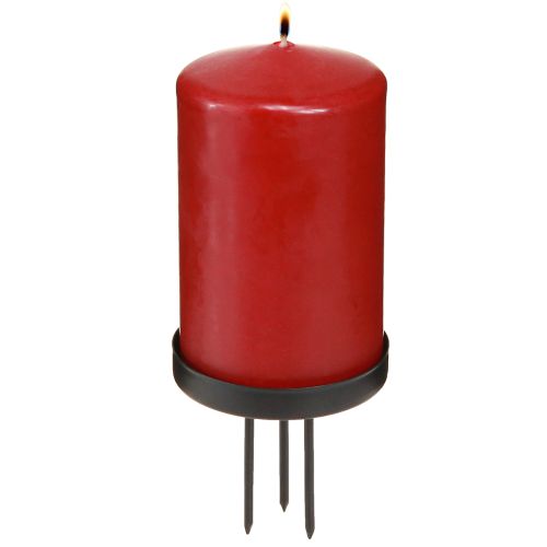 Floristik21 Adventskranz Kerzenhalter Metall Schwarz Matt Ø8cm 4er-Set