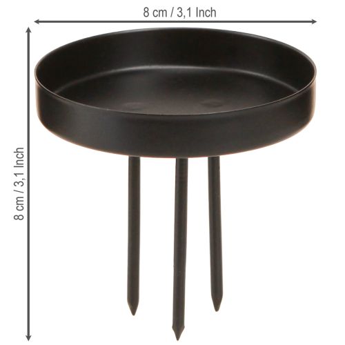 Floristik21 Adventskranz Kerzenhalter Metall Schwarz Matt Ø8cm 4er-Set