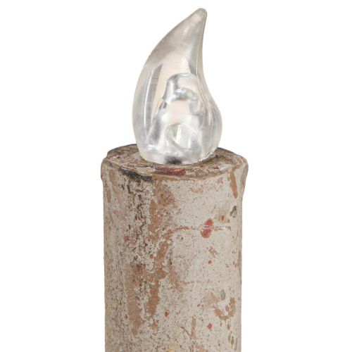 Floristik21 Kerzenhalter Antik mit LED Kerze Metall Warmweiß 22cm Deko-Element Beleuchtung Vintage