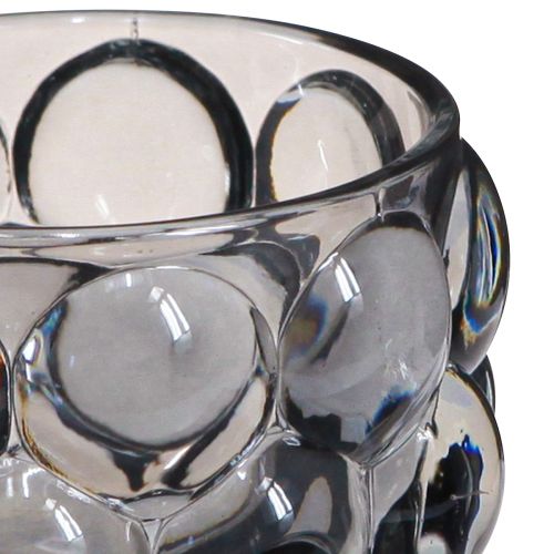 Artikel Kerzenhalter Glas Teelichthalter Grau Ø7cm H7cm 6 St Retro-Design für Tischdeko & Wohnambiente