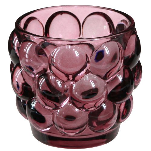 Artikel Glas Teelichthalter "Berry" mit Trauben-Dekor 7cm - 6er Set für Floristen und Deko-Profis
