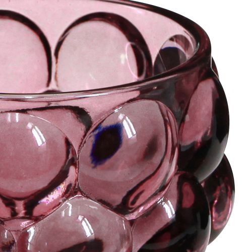 Artikel Glas Teelichthalter "Berry" mit Trauben-Dekor 7cm - 6er Set für Floristen und Deko-Profis