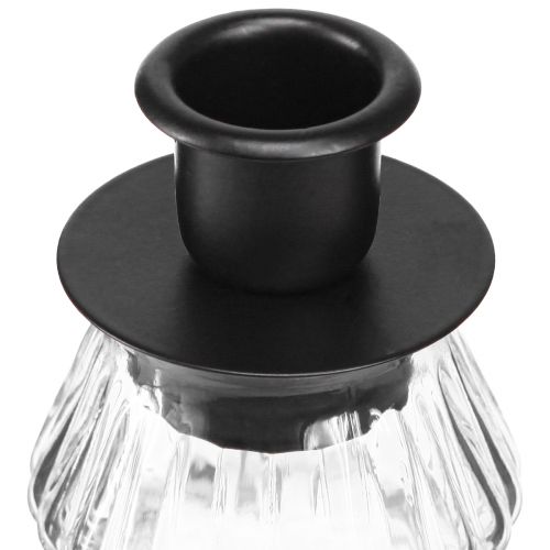 Floristik21 Glas-Kerzenhalter für Stabkerzen Tannenbaum 13,5 cm 2er Set – Stilvolle Weihnachtsdeko
