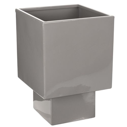 Pflanzgefäß Würfel Grau Metall mit Sockel 22 cm