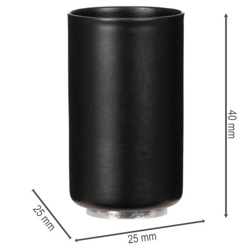 Magnetischer Kerzenhalter rund mattschwarz für Stabkerzen Ø 25 mm, 4er-Set | Floristik21.de